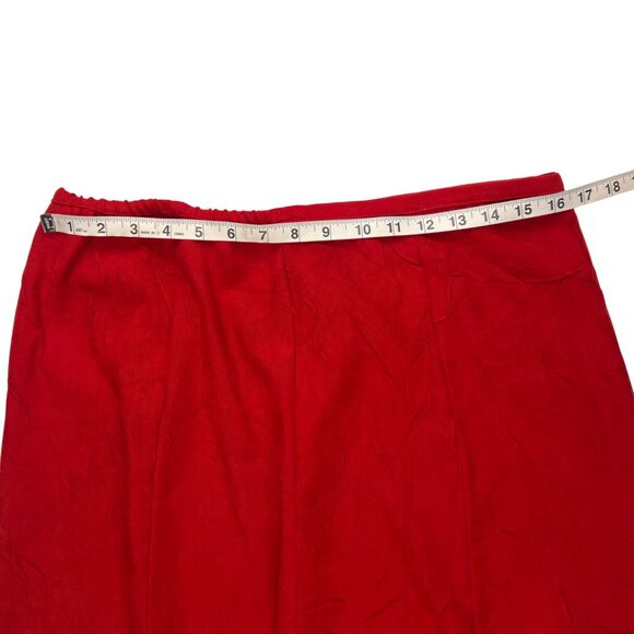 Christopher Banks Skirt 14 Solid Tomato Red Flowy Midi A Line Essential Skirt - Picture 3 of 11